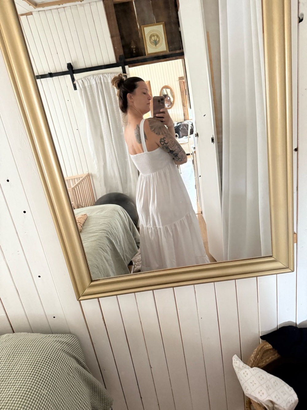 Zara White Tiered Smocked Maxi Dress - Picture 3 of 8